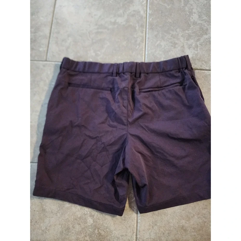Banana Republic Luxe City Shorts Mens 35 Purple Flat Front Stretch Drawstring
